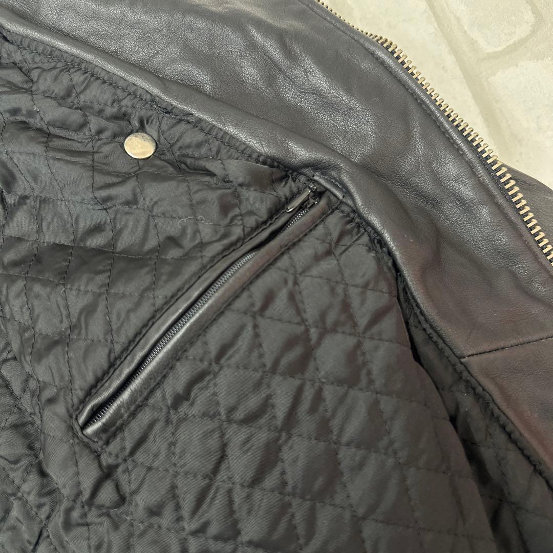 値下げ TIME & TIDE 牛革 レザー ダブル ライダース ジャケット L