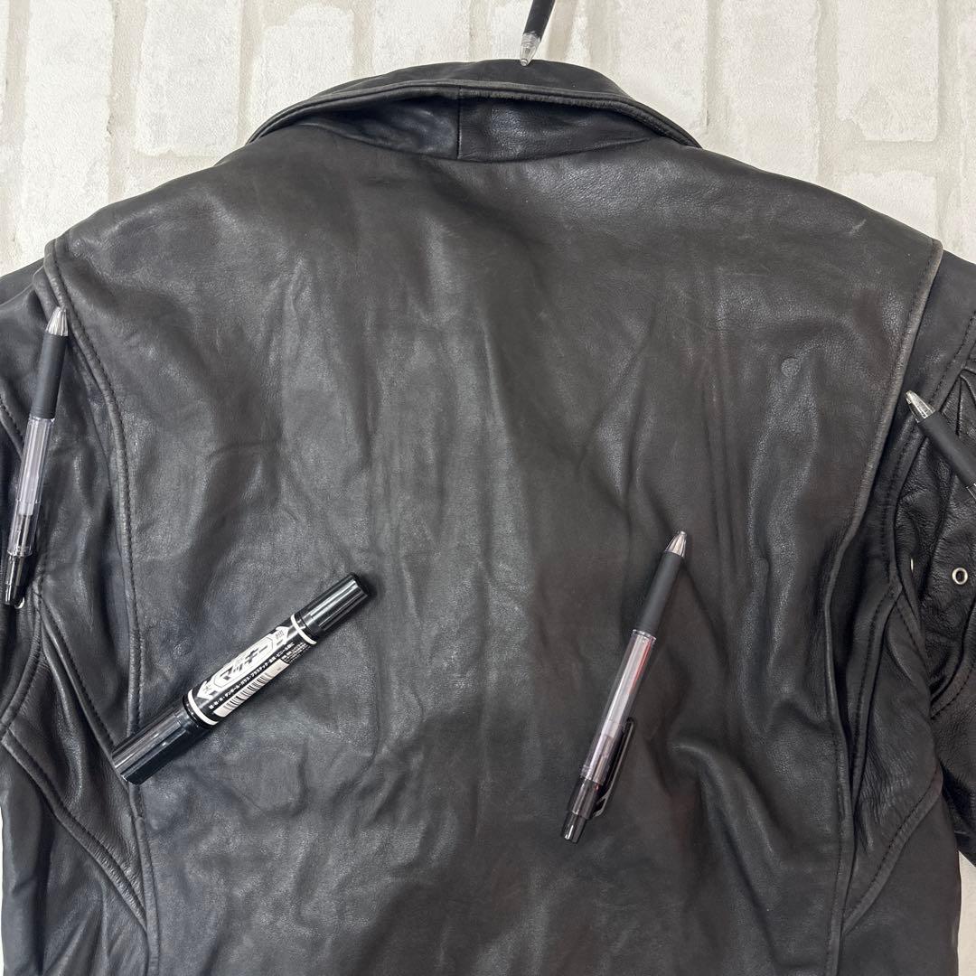 値下げ TIME & TIDE 牛革 レザー ダブル ライダース ジャケット L