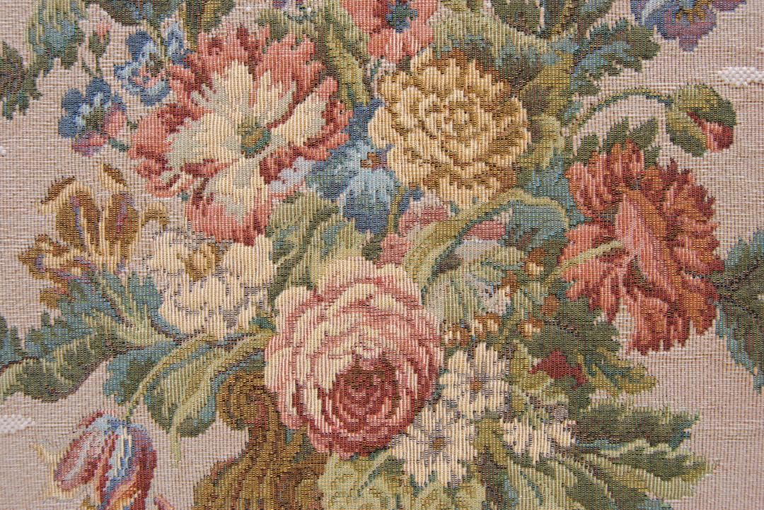 ゴブラン織 イタリア製 ドマン Demain 花 モチーフ 額 アート