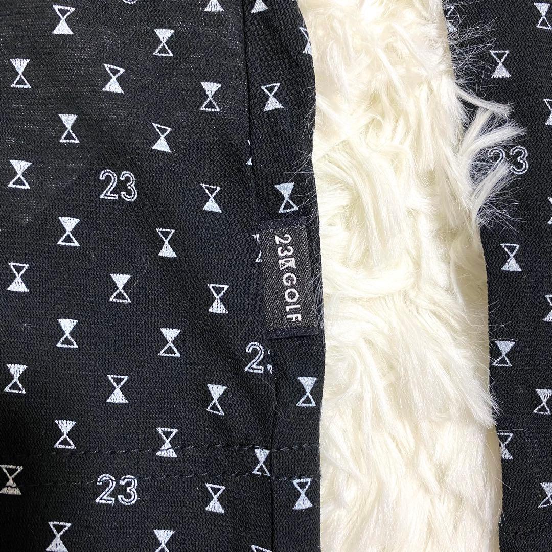 新品　23区ゴルフ　UVカットインナー　タートルネック　総柄　長袖　ブラック　S