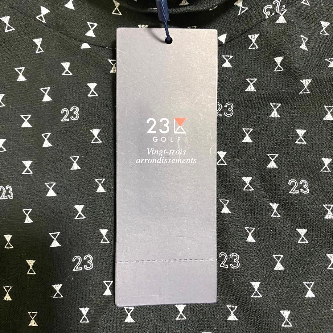 新品　23区ゴルフ　UVカットインナー　タートルネック　総柄　長袖　ブラック　S