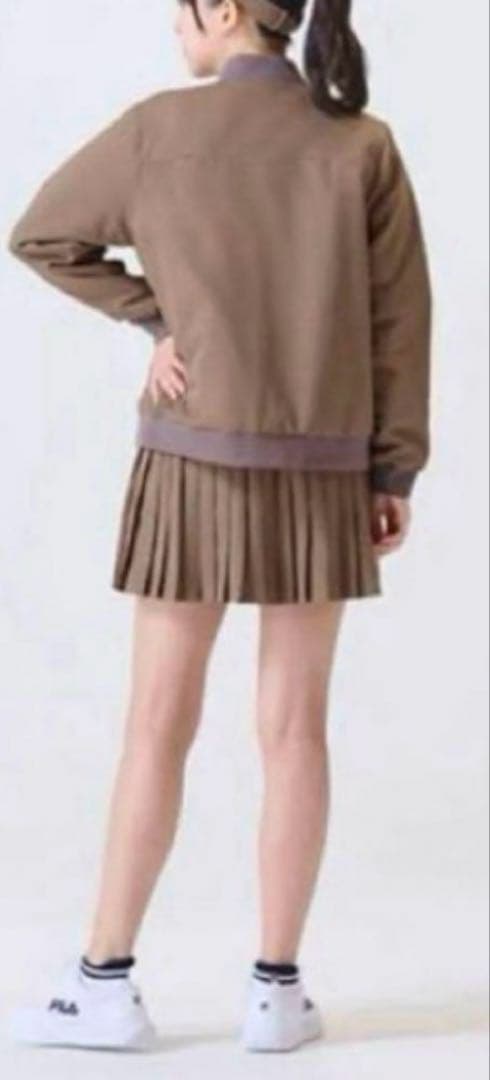No.471 FILA ガンクラブチェックの高品質プリーツ☆キャメル☆