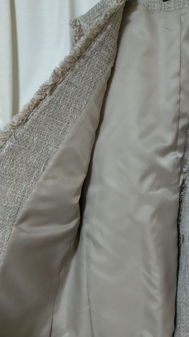 greenlabelreraxing ミックスツイードライクジレ ベージュ