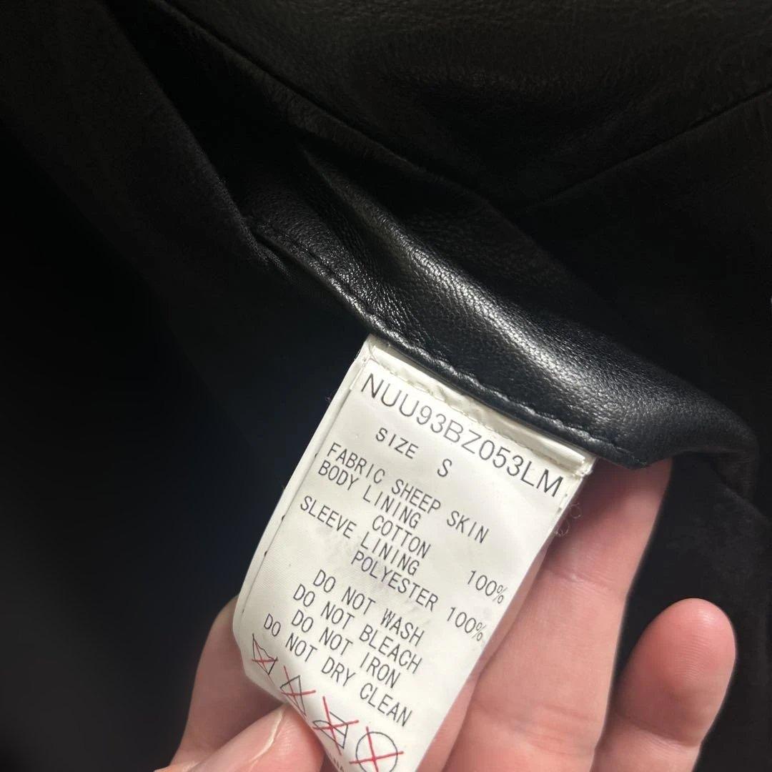 nano universe シープスキン シングルライダースジャケット ブラック