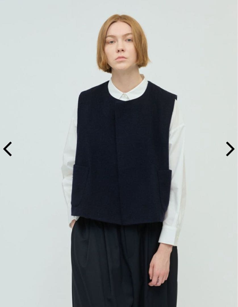 mizuiroindポケット付きクルーネックベスト　黒