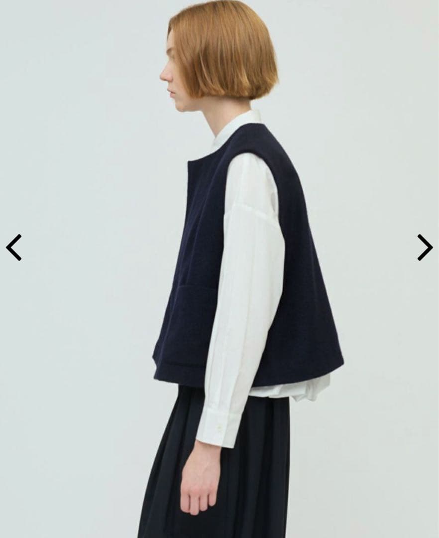 mizuiroindポケット付きクルーネックベスト　黒