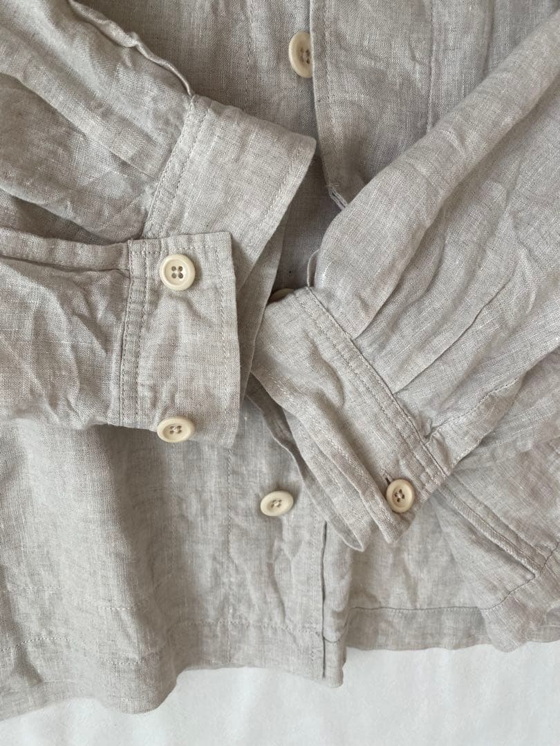 美品solamonat poche ソラモナポッシェ リネンミリタリージャケット