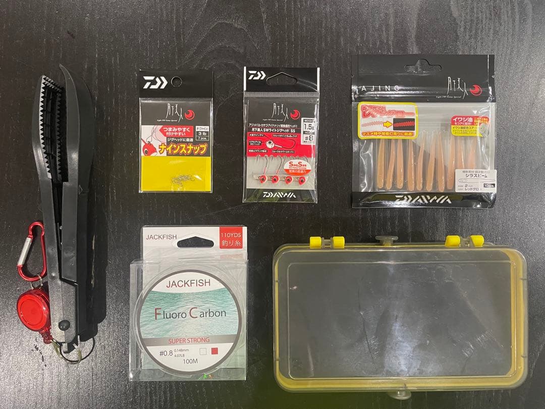 アジング釣りセット2ピースロッド（198㌢）&リール・ダイワ月下美人ワーム8点付