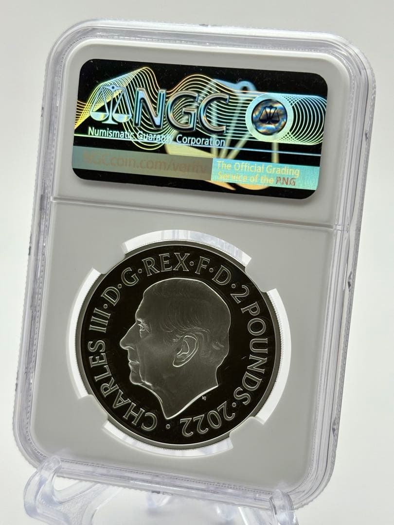 2022 イギリス エリザベス2世女王 追悼 2ポンド 銀貨 PF70 UC