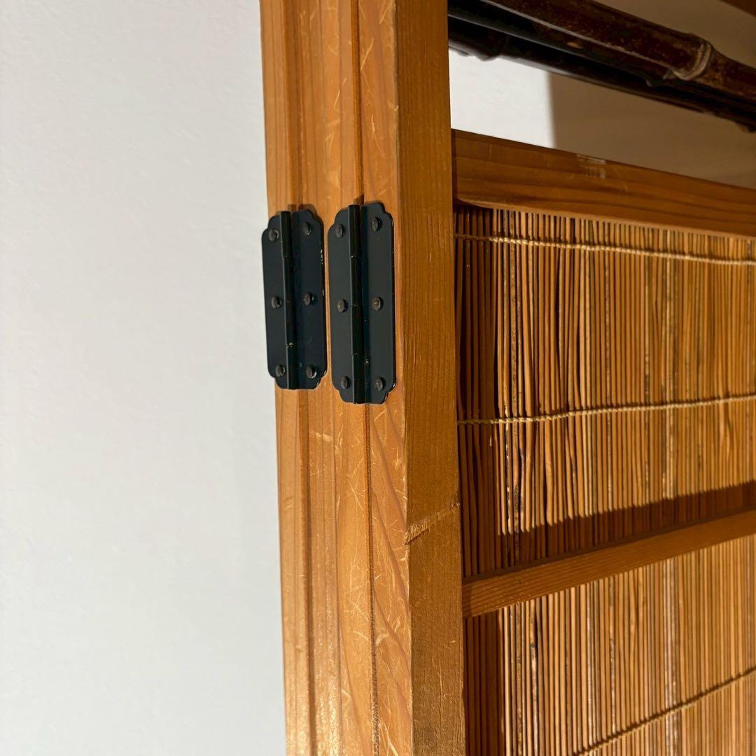 木製スリットデザインパーテーション　衝立 4連　四つ折り　透かし彫り