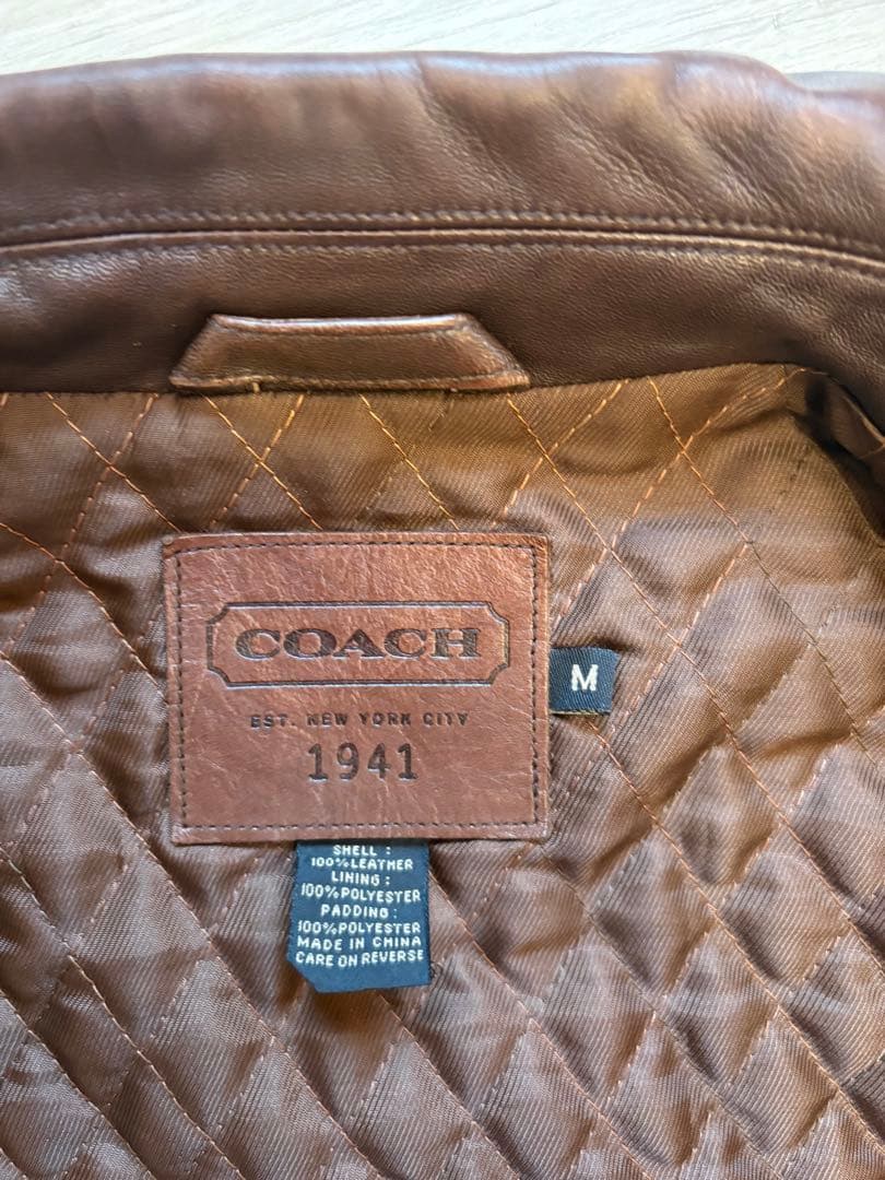 COACHブラウンレザージャケット Mサイズ