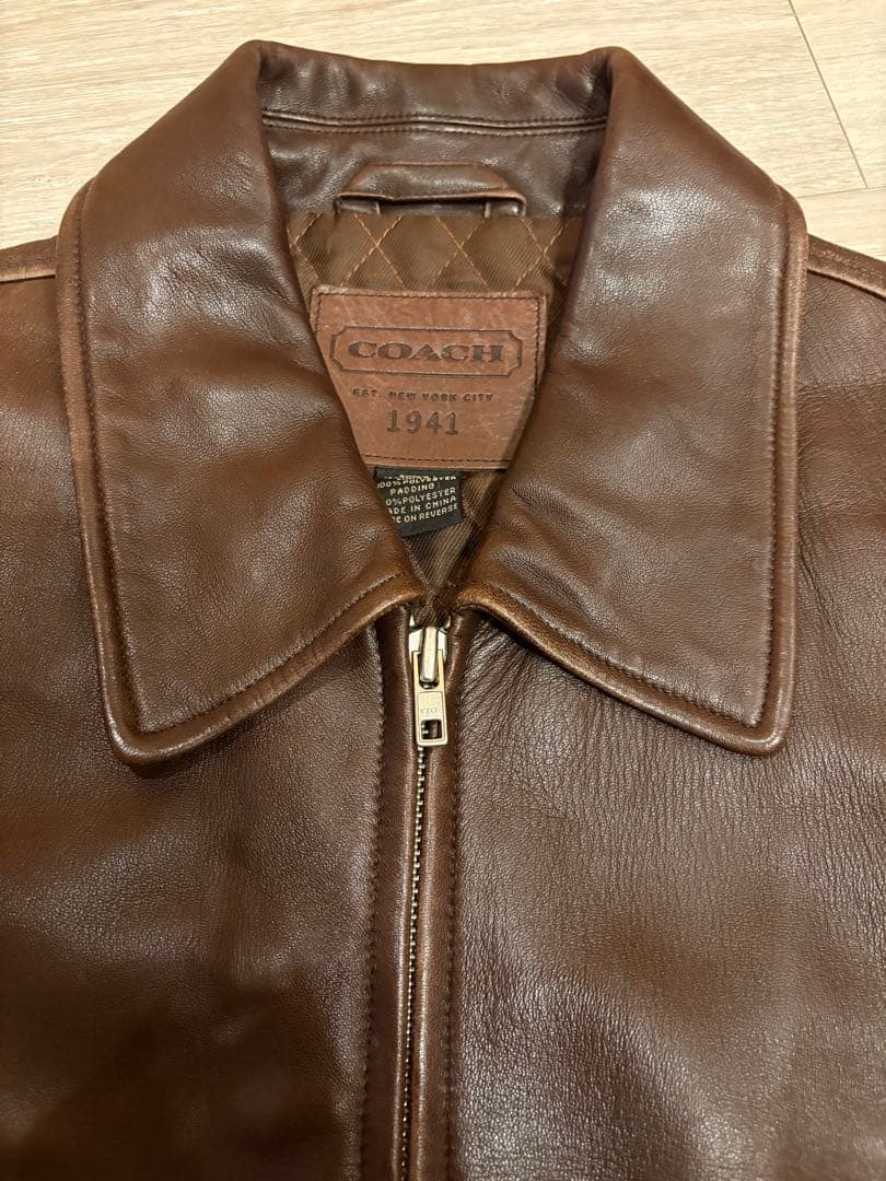COACHブラウンレザージャケット Mサイズ