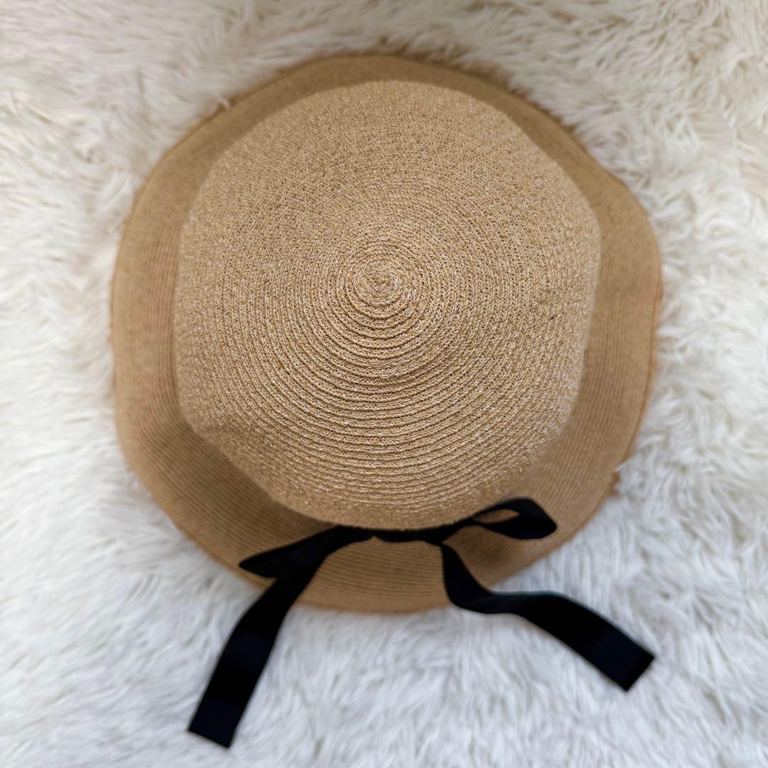 【極美品】アシーナニューヨーク ローズマリー ラフィアハット 麦わら帽子 夏上品