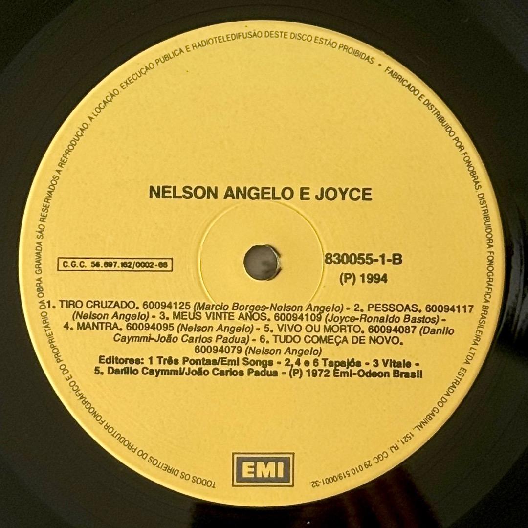 Nelson Angelo E Joyce 1994再発 ブラジル盤 美品