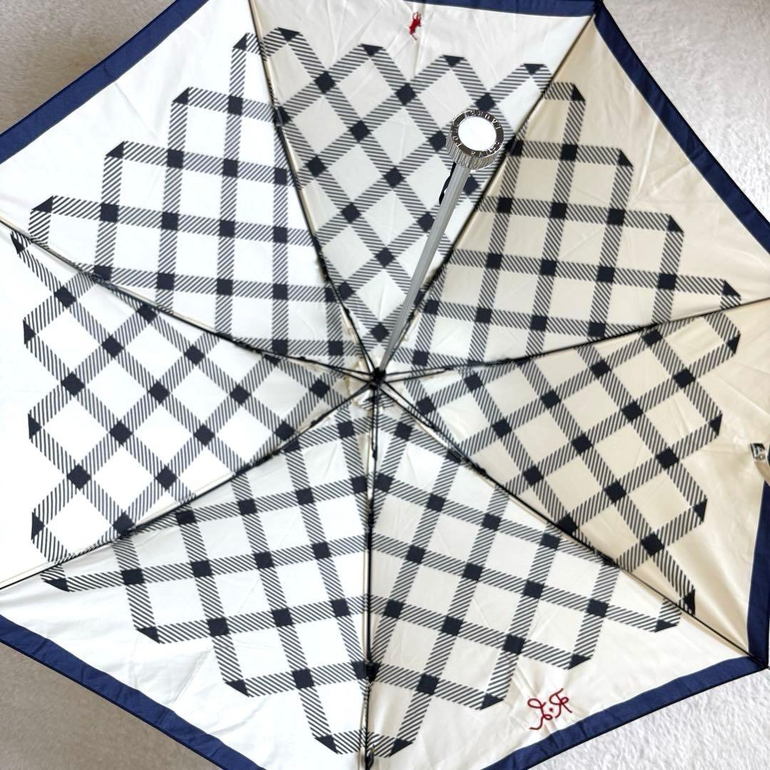 極美品☆ラルフローレン　折り畳み傘　雨傘　ポロ刺繍　チェック