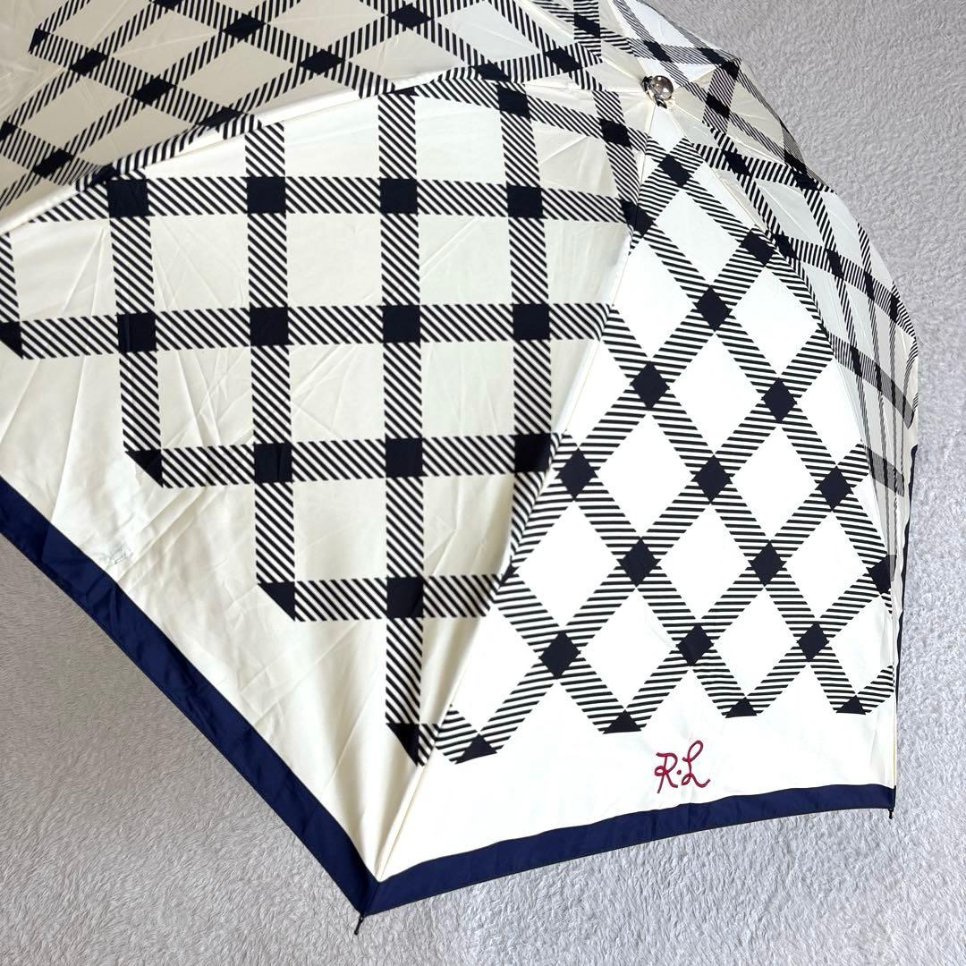 極美品☆ラルフローレン　折り畳み傘　雨傘　ポロ刺繍　チェック
