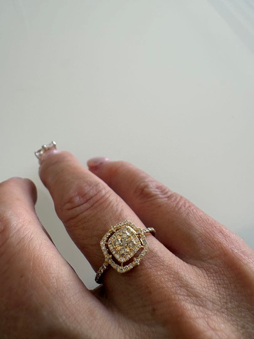 k18ゴールド✨ダイヤ取り巻き0.4ct✨キランキランリング❣️