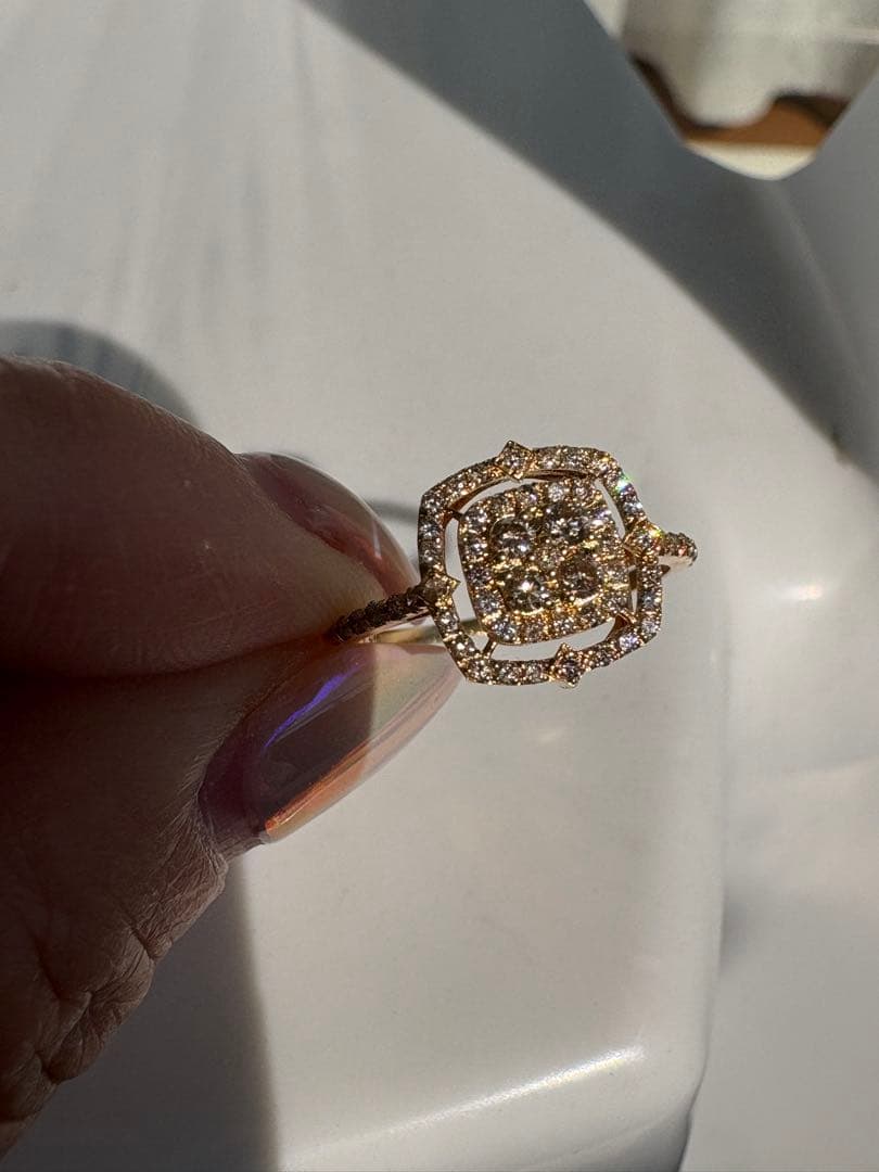 k18ゴールド✨ダイヤ取り巻き0.4ct✨キランキランリング❣️