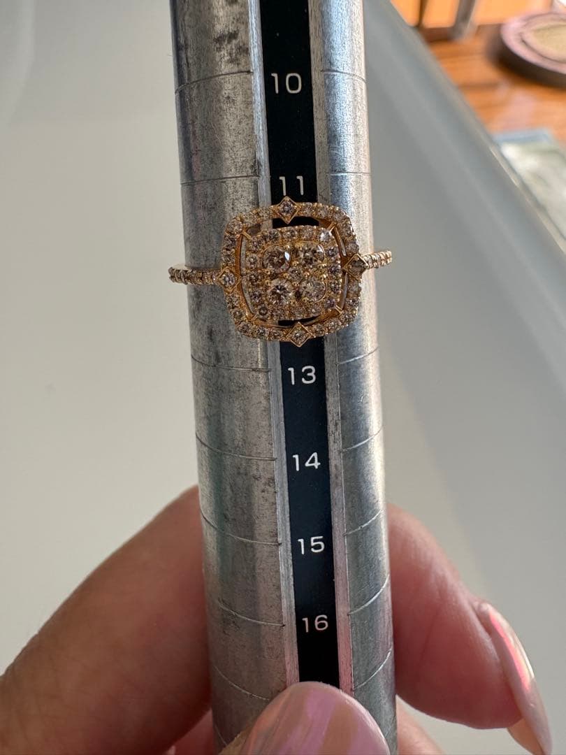 k18ゴールド✨ダイヤ取り巻き0.4ct✨キランキランリング❣️