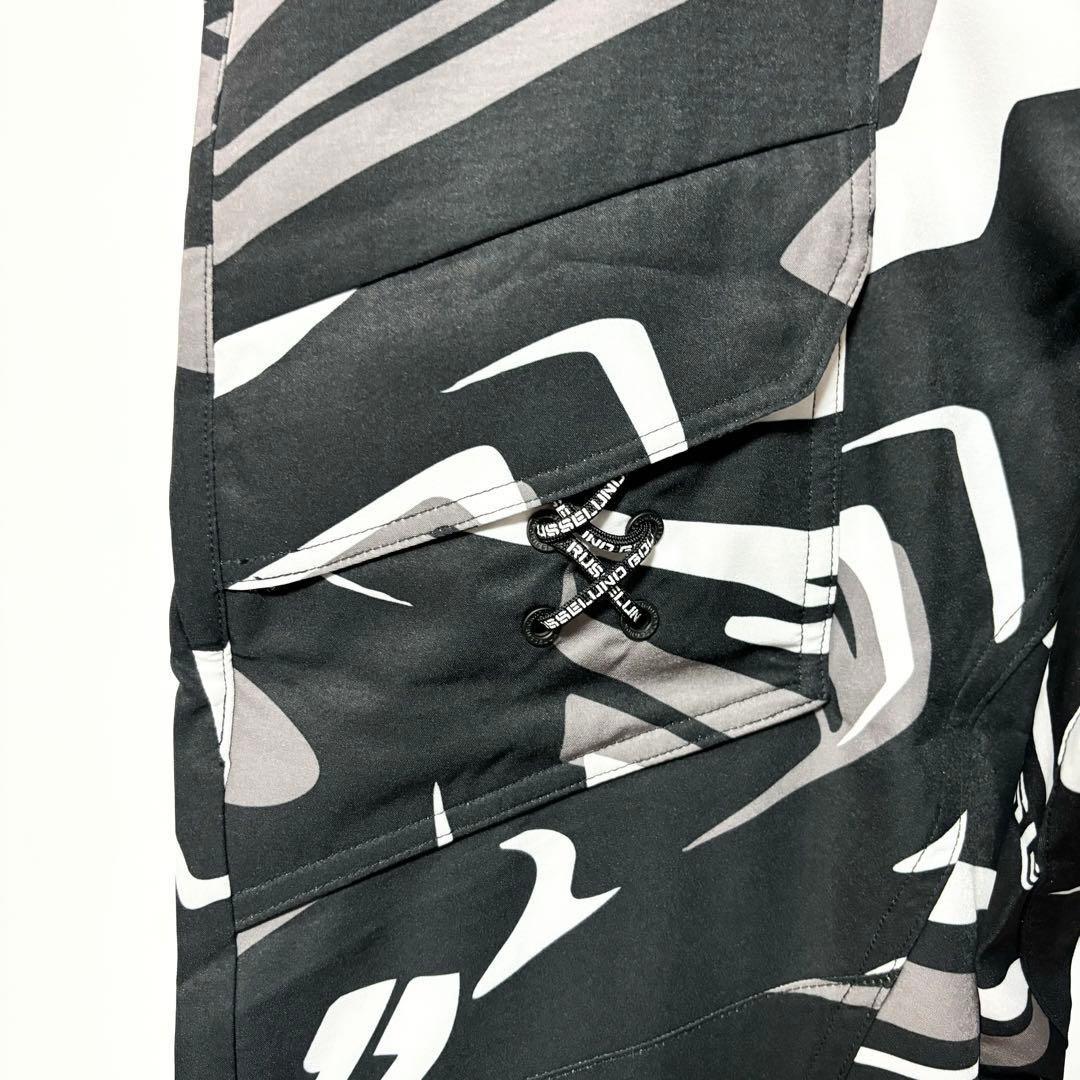 新品 ラッセルノ ゴルフ コンバット ポケット ロングパンツ ブラックカモ M4