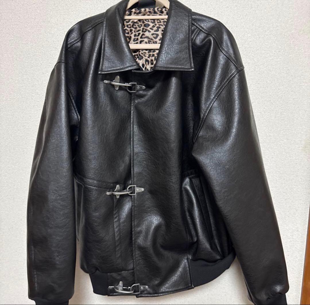 BELVET 黒 ダブルライダースジャケット