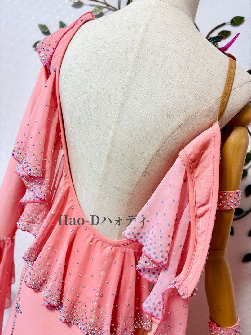 新品★ドレス★ルンバ★スムース★社交ダンス★パーティー★ピンクグラデーション