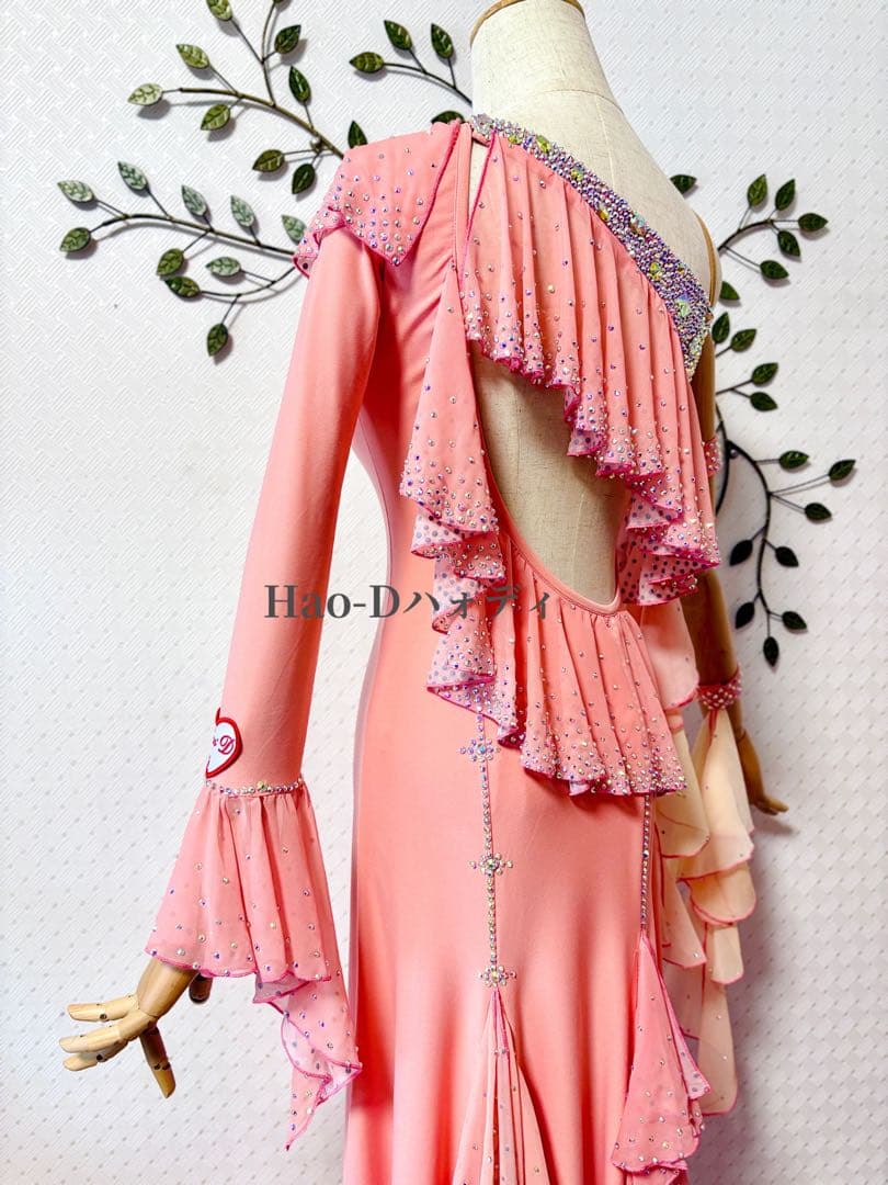 新品★ドレス★ルンバ★スムース★社交ダンス★パーティー★ピンクグラデーション