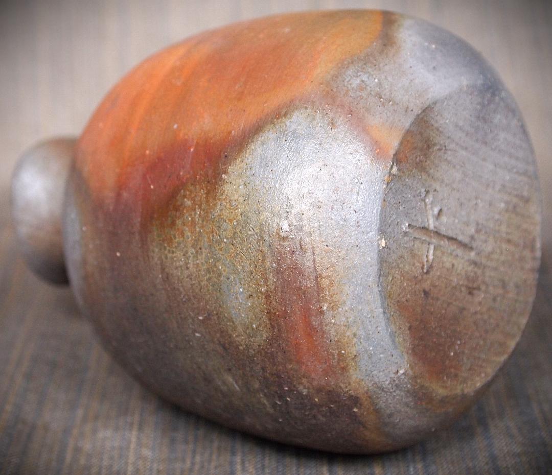 人気作家★中村和樹【師：中村真・中村六郎】★備前【窯変】徳利①★共箱・布