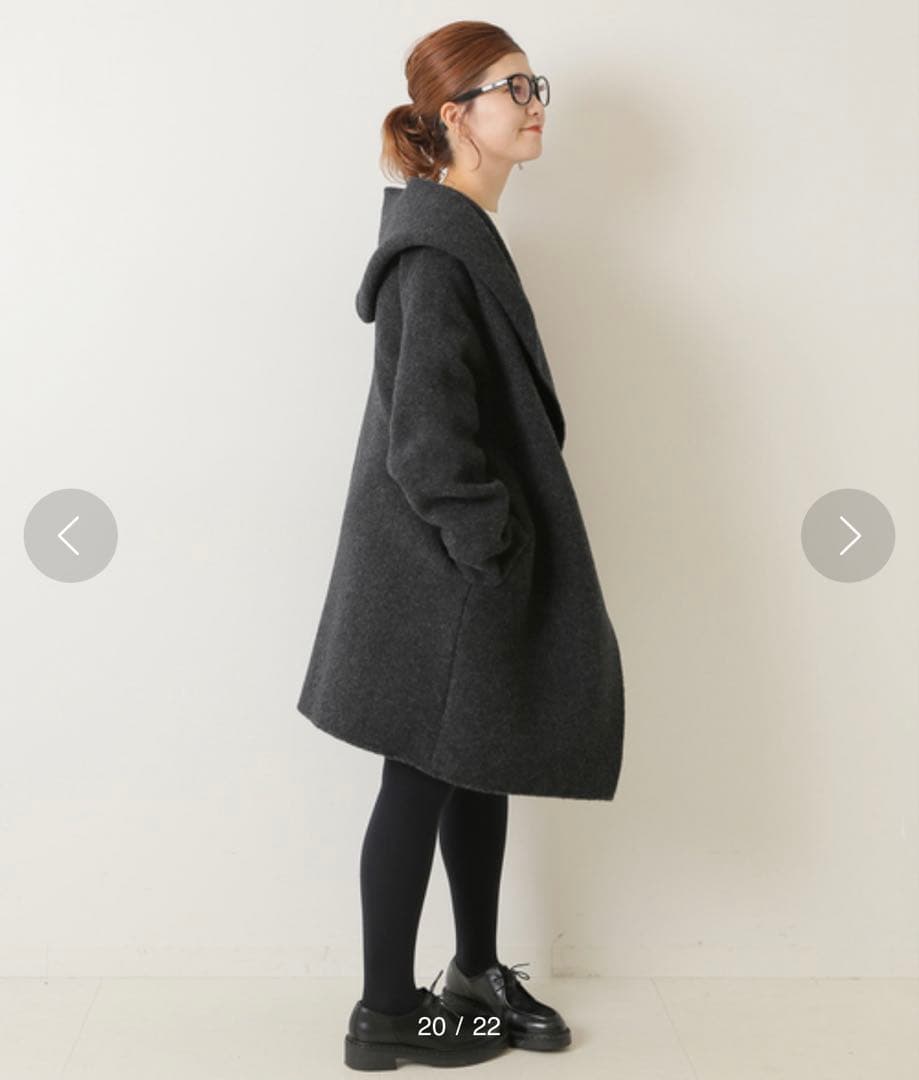 ADAWAS /アダワス　フードニットガウン　グレー