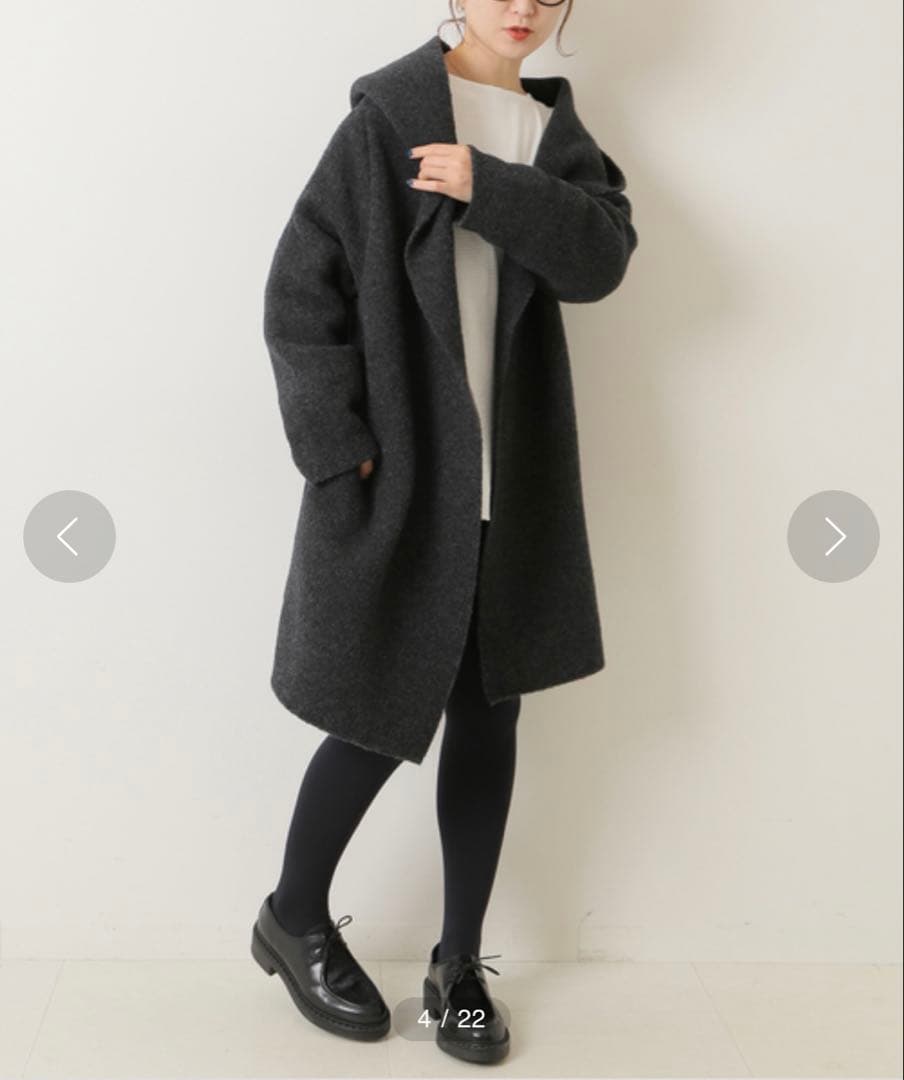 ADAWAS /アダワス　フードニットガウン　グレー