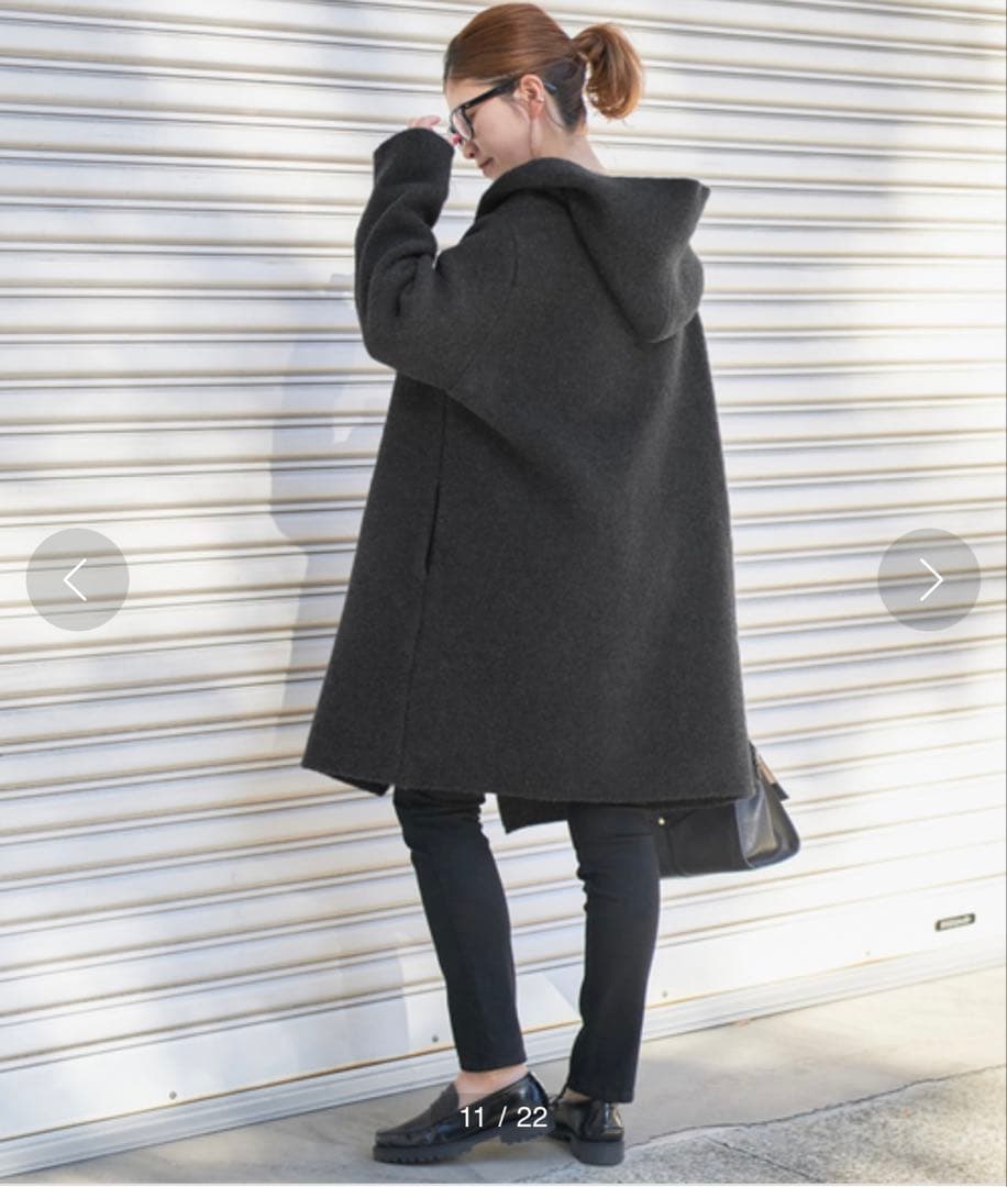 ADAWAS /アダワス　フードニットガウン　グレー