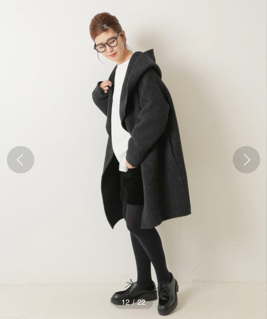 ADAWAS /アダワス　フードニットガウン　グレー