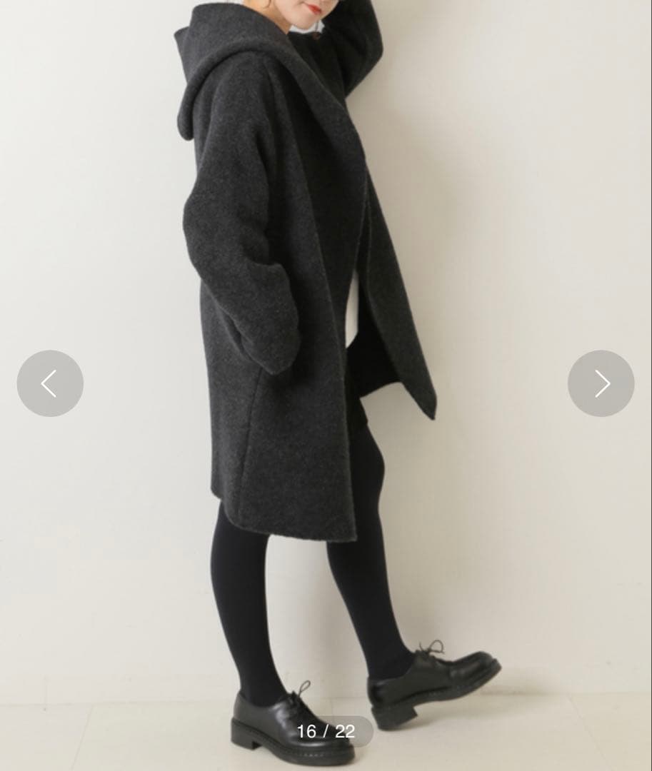 ADAWAS /アダワス　フードニットガウン　グレー