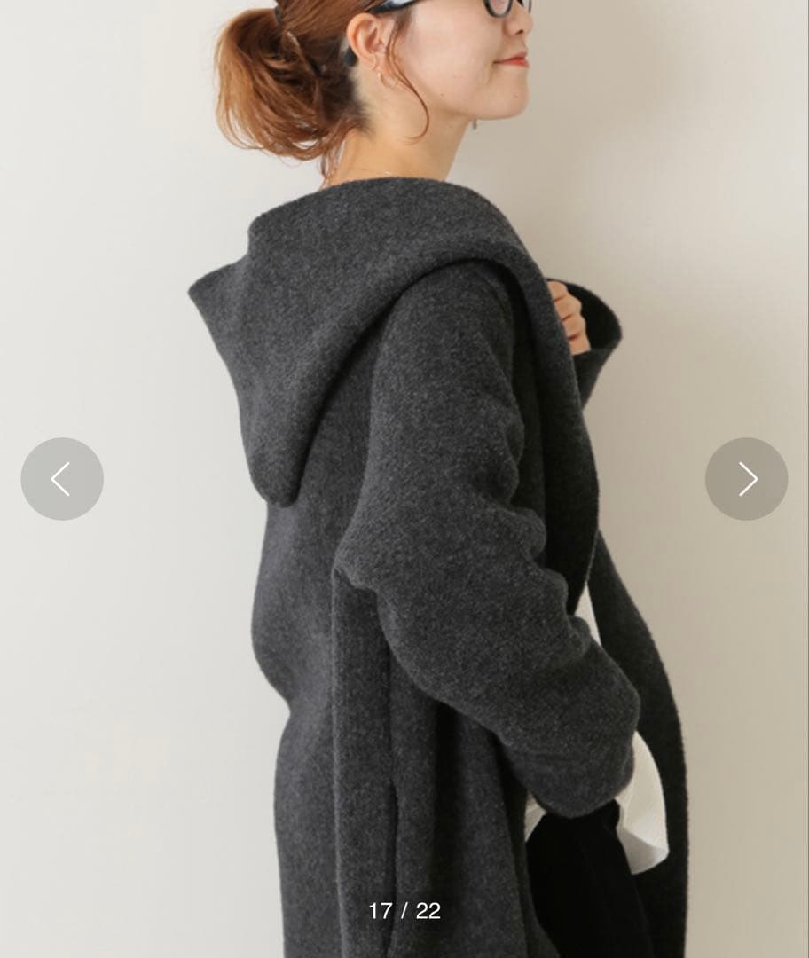 ADAWAS /アダワス　フードニットガウン　グレー