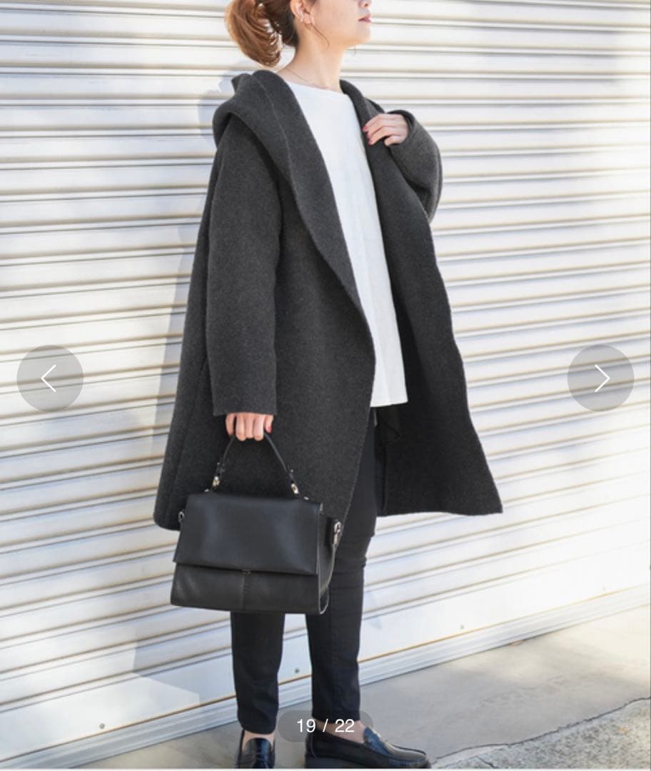 ADAWAS /アダワス　フードニットガウン　グレー