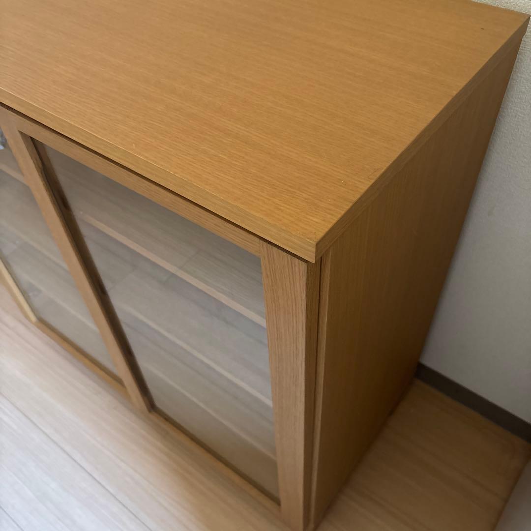 無印良品　 食器棚 ガラス扉 4段
