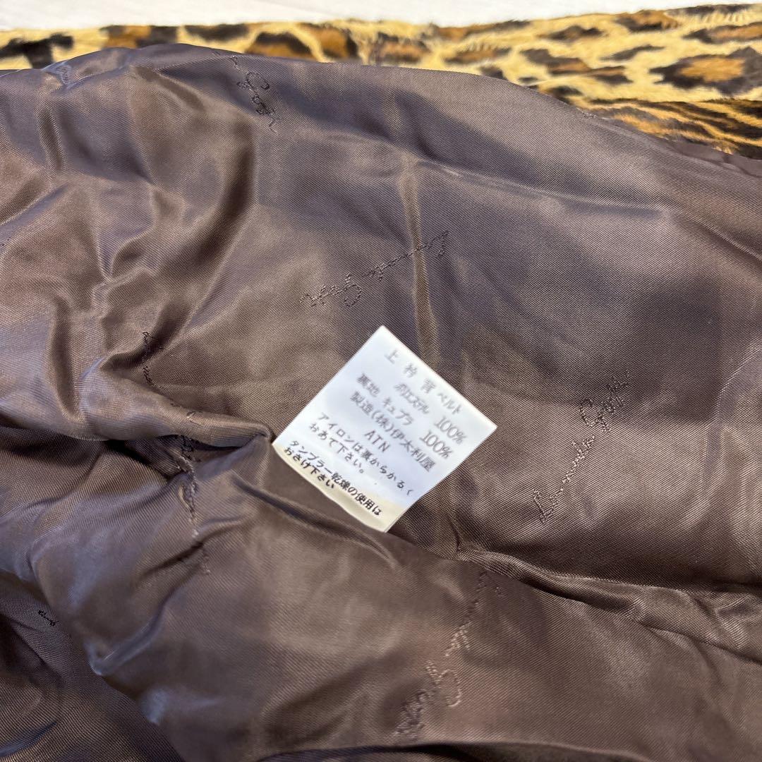 未使用 伊太利屋 イタリヤ 大きいサイズ レオパードコート 13号 裏地ロゴ