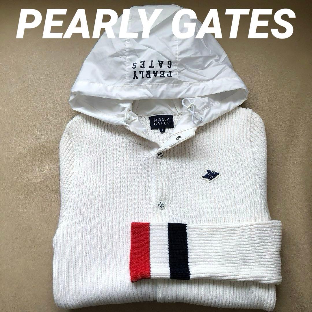 【未着用】パーリーゲイツ レディース フード付きニットカーディガン サイズ4