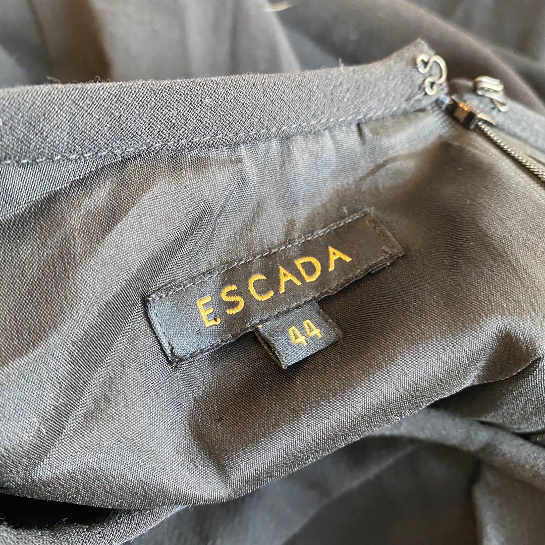 ESCADA ウエストベルト付き タック ロングワンピース 大きいサイズ 44