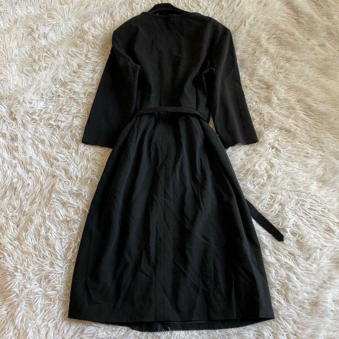 ESCADA ウエストベルト付き タック ロングワンピース 大きいサイズ 44