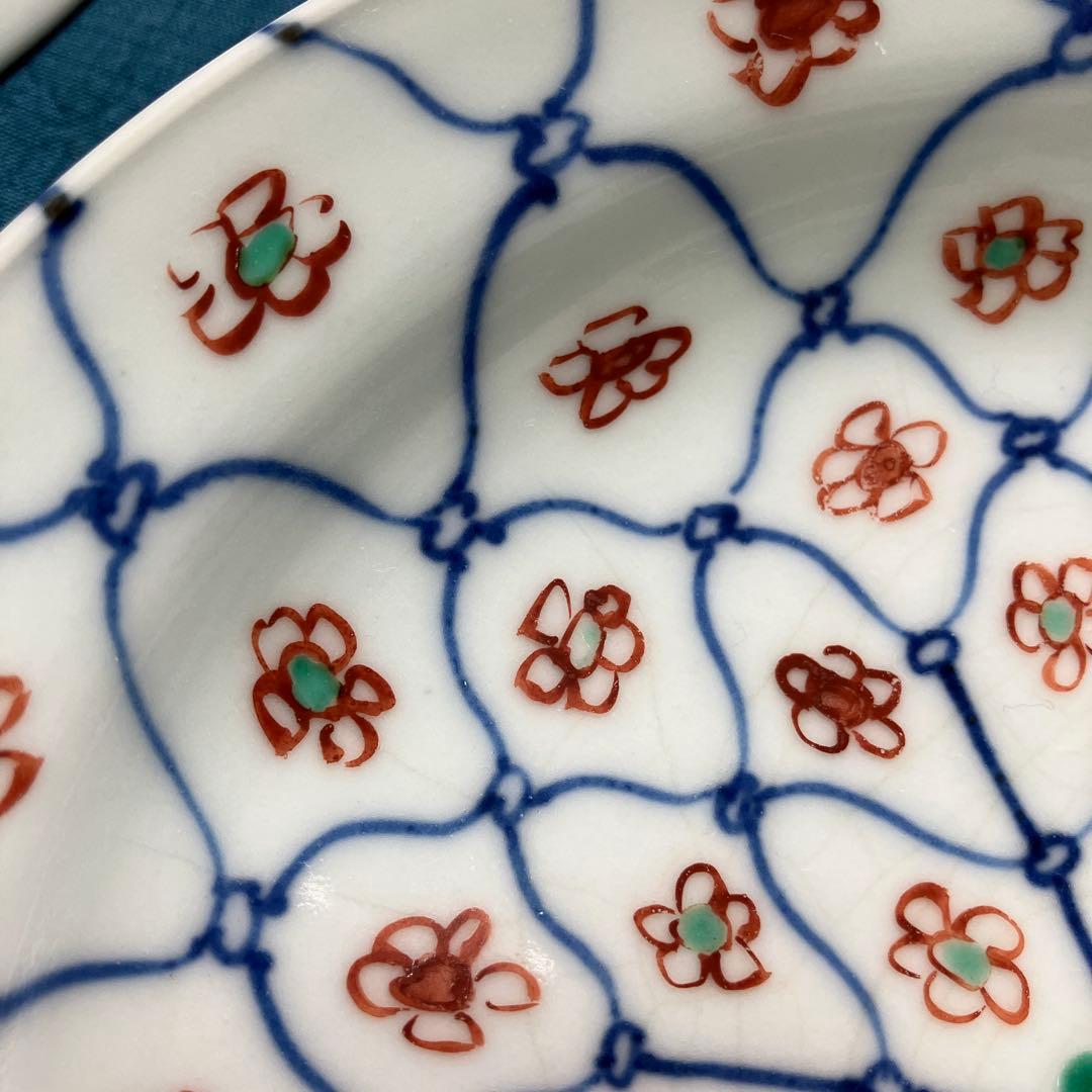 天啓年製 網目更5客 アンティーク 古九谷