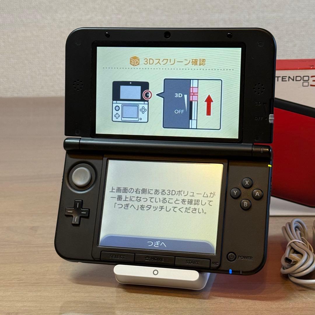 6-031 ニンテンドー3DS LL レッド×ブラック 箱付き