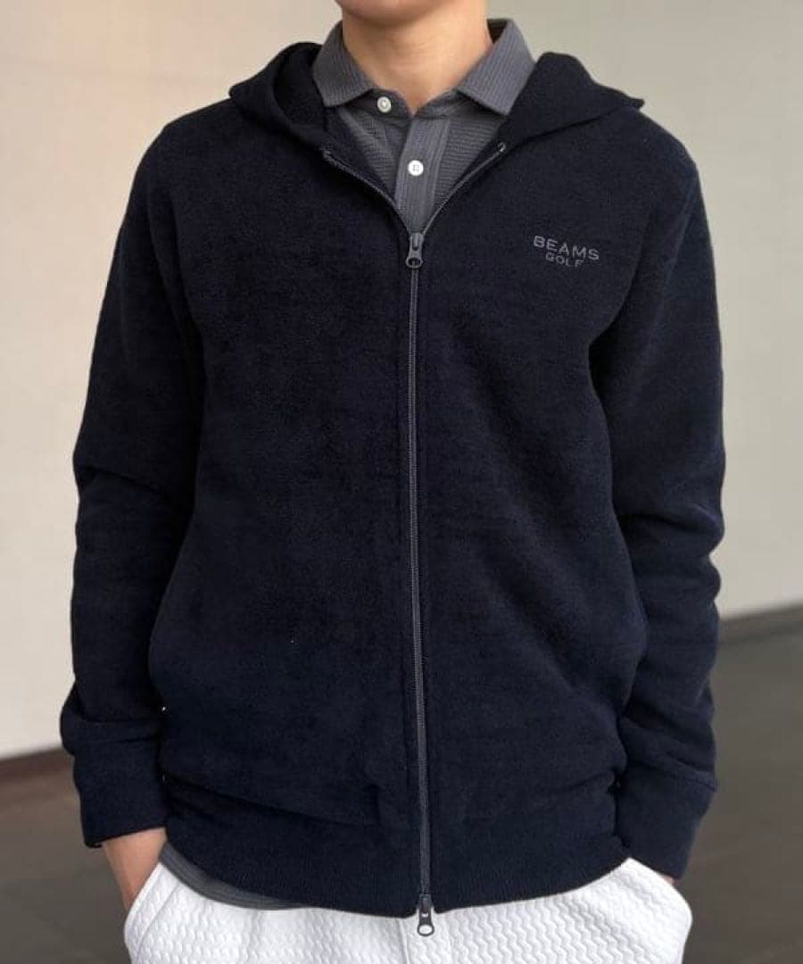 BEAMS GOLF PURPLE LABEL /パイル編み フルジップパーカー