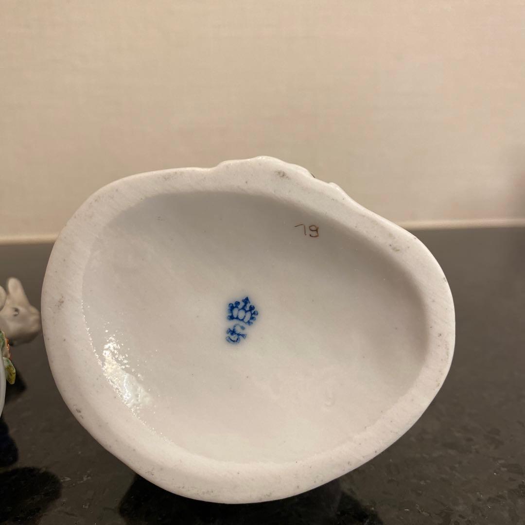 【希少♡一点物】ジッツェンドルフ　カップルと羊　磁器人形