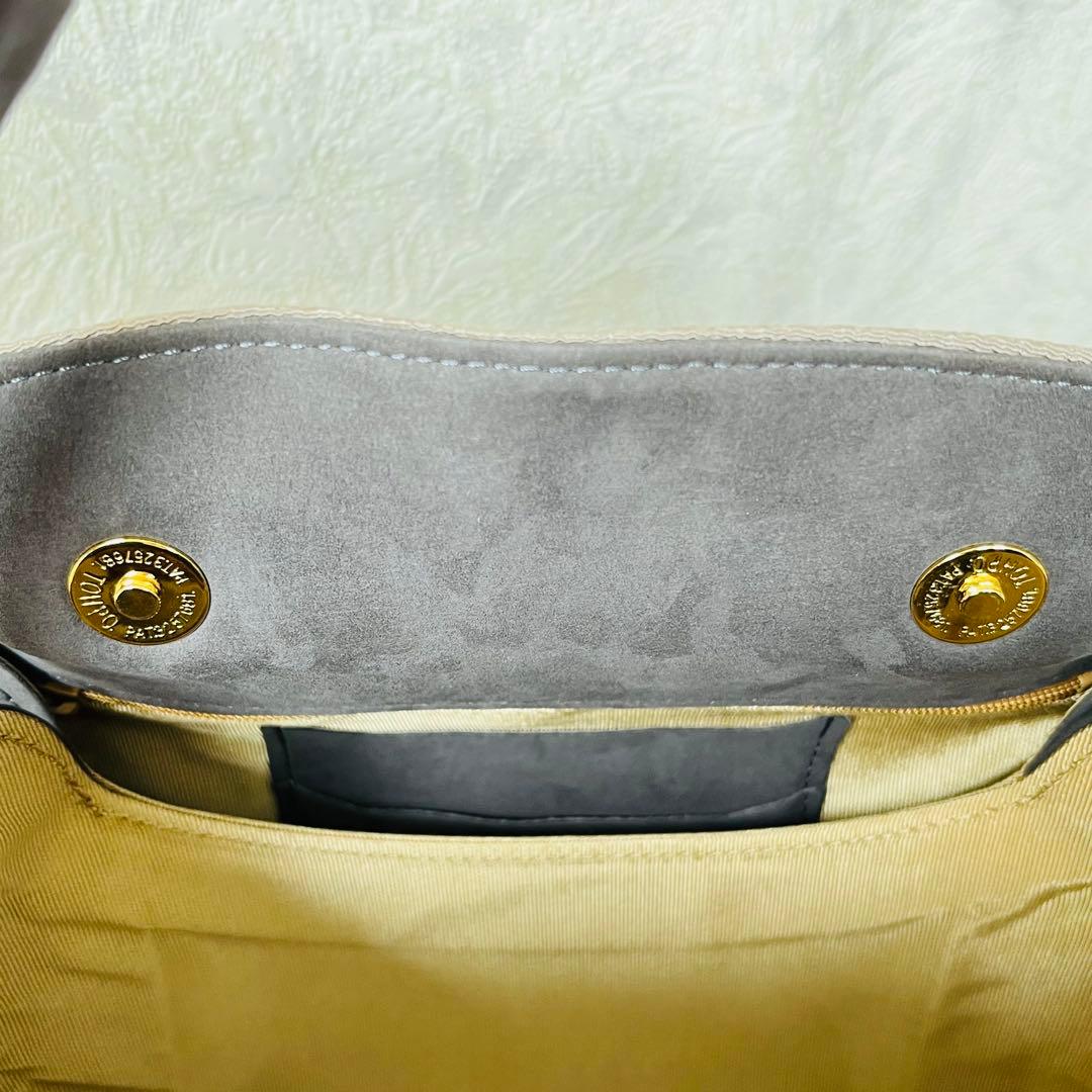 【極美品】オカジマ　皇室御用達　和装バッグ　絹100% 保存袋　利休　花柄　刺繍