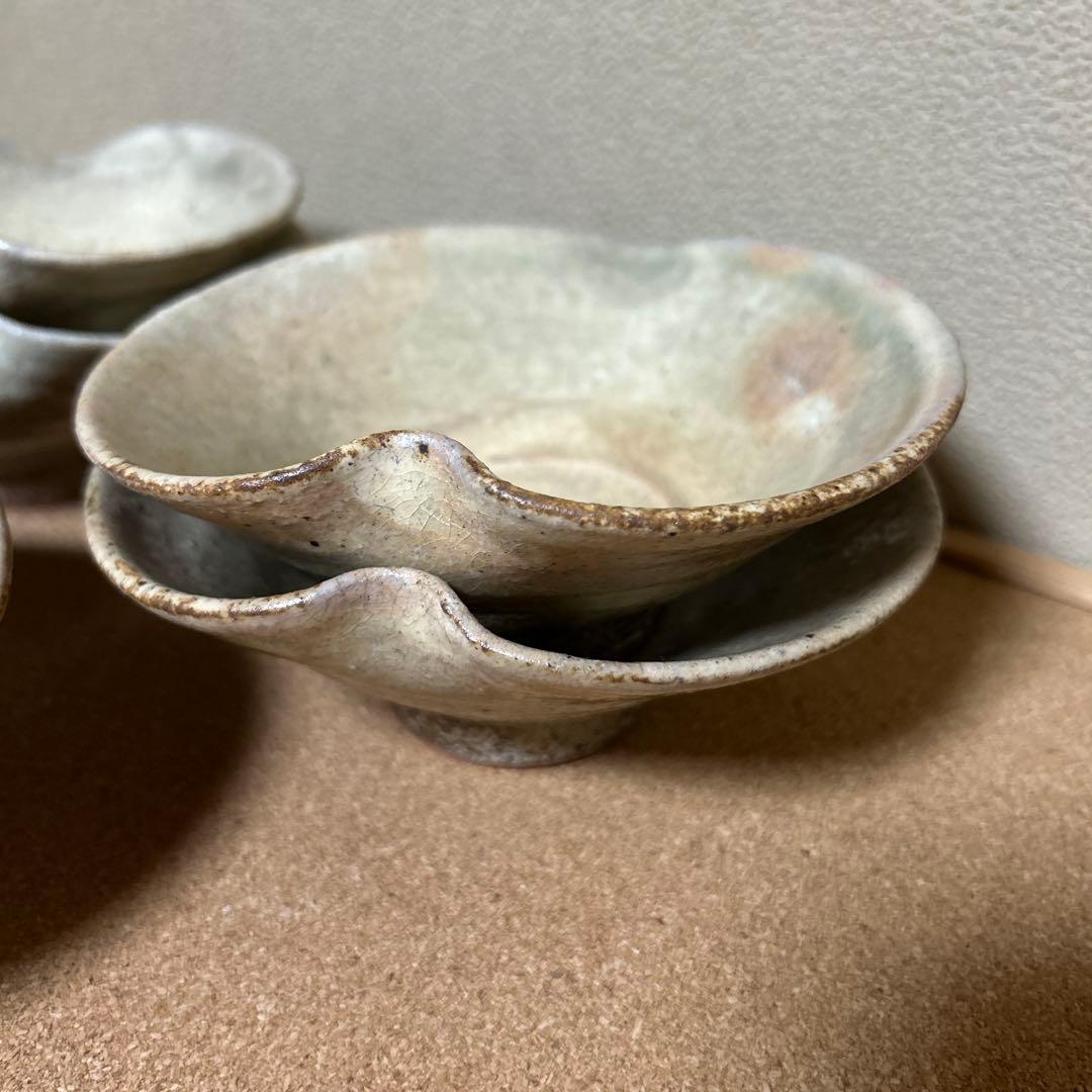 伊賀焼　土楽　土楽窯　蓮弁　深向付　深鉢　5客セット　福森雅武