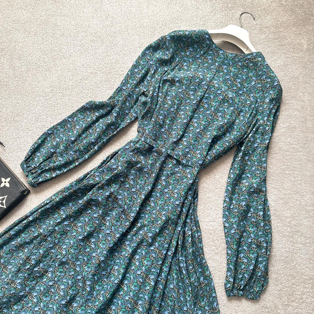 コントワーデコトニエ シルク 花柄 ロングワンピース M 絹　38　ボタニカル