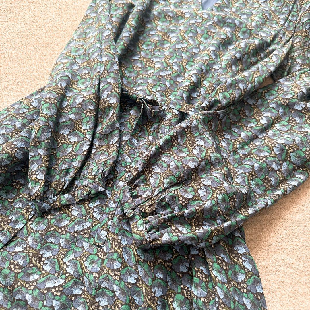 コントワーデコトニエ シルク 花柄 ロングワンピース M 絹　38　ボタニカル