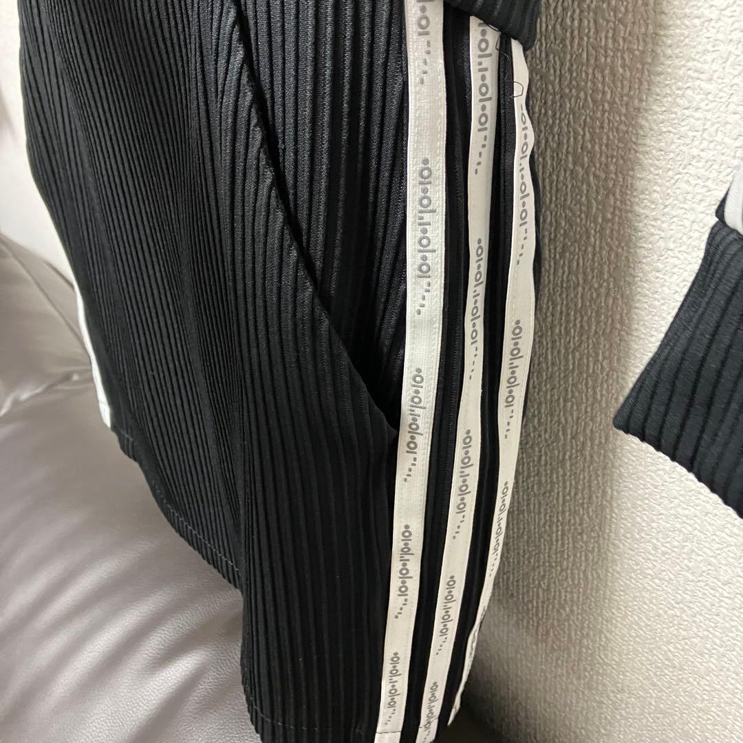 adidas アディダス リブ ジャケット スカートセット S ブラック