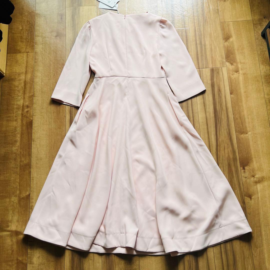 ［未使用］CELFORD アシンメトリータックドレープワンピース S